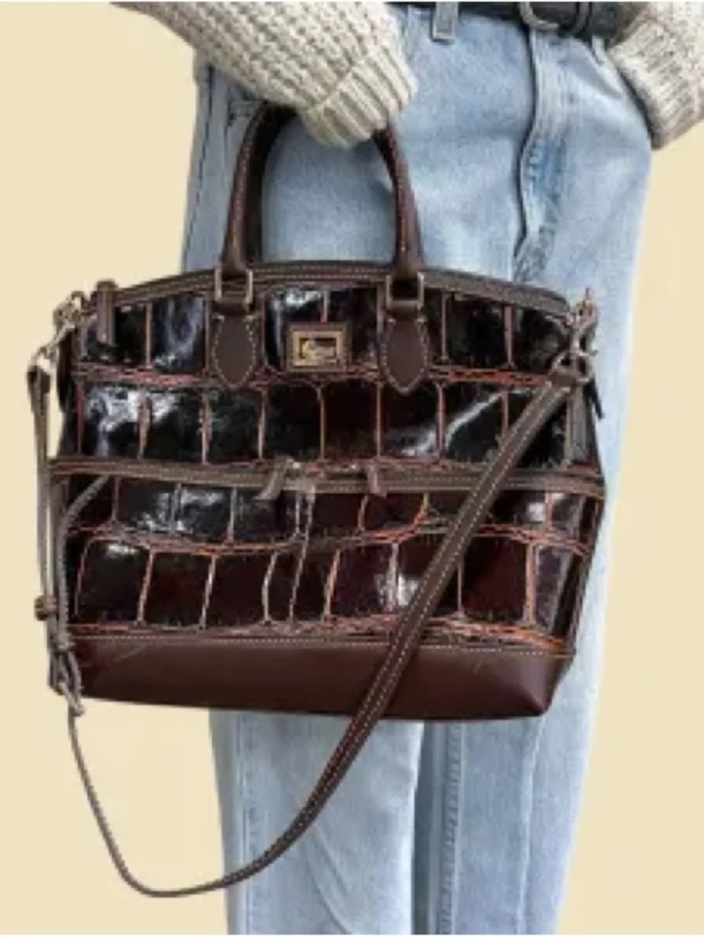 Dooney & Bourke Women's Croc-Embossed Dillen Leather Tote Bag